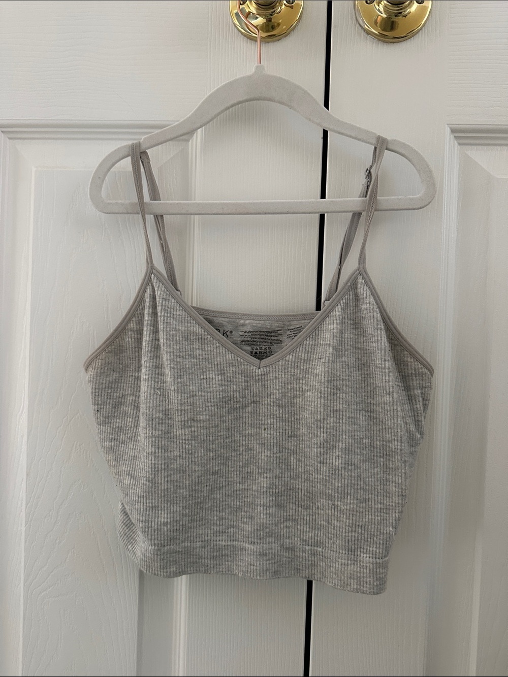 Primark Grey Ribbed Crop Camisole